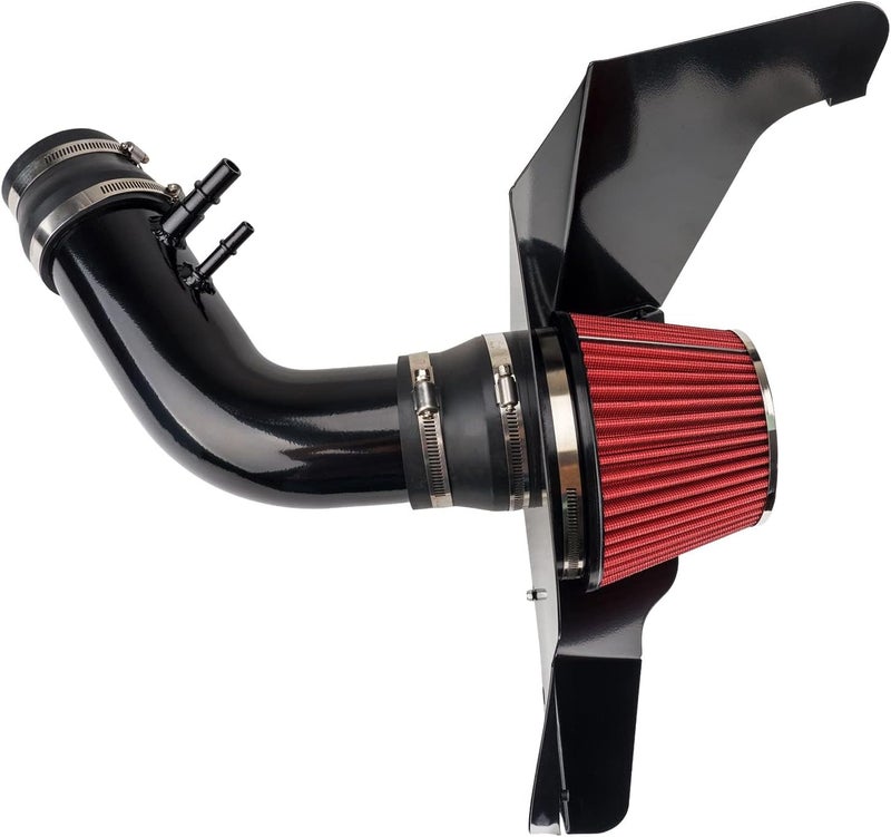 ZonCar Cold Air Intake System High Flow Inlet for Mustang 3.7L V6 2015-2017 Red - Image 1