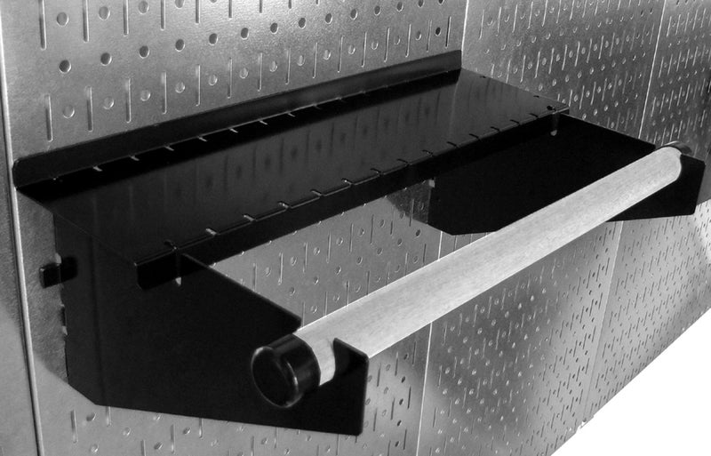 Wall Control Paper Towel Holder and Dowel Rod Pegboard Shelf Assembly for Wall Control Pegboard and Slotted Tool Board - Black - Image 4