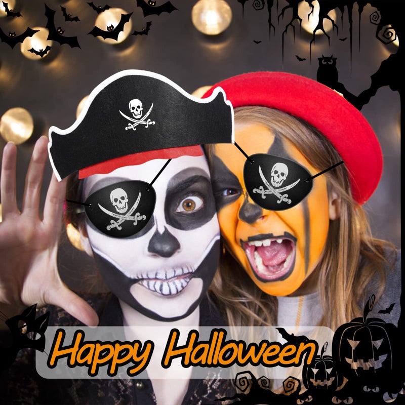 Legigo 18 Pcs Funny Pirate Party Set- Include 6 Pirate Hats, 6 Eye Patches, 6 Inflatable Swords for Pirate Party Cosplay Caribbean Dress Accessories - Image 4