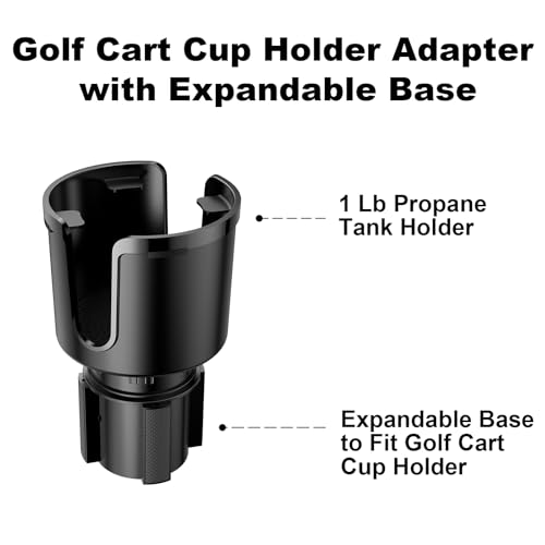 WishDirect Golf Cart Cup Holder Adapter, Universal Expandable Golf Cart Heater Holder Compatible with 16 Oz/1 Lb Propane Tank and Most Golf Carts - Image 3