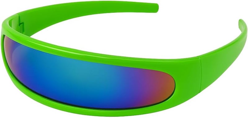 zeroUV Store - Futuristic Narrow Cyclops Color Mirrored Lens Visor Sunglasses - Image 2