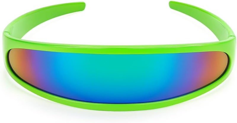 zeroUV Store - Futuristic Narrow Cyclops Color Mirrored Lens Visor Sunglasses - Image 1