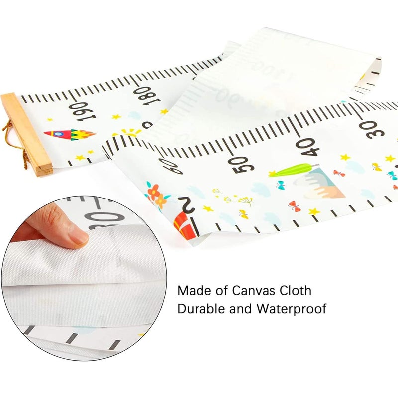 MIBOTE Baby Growth Height Chart Handing Ruler Wall Decor for Kids, Canvas Removable Height Growth Chart 79" x 7.9" (Colorful) - Image 4