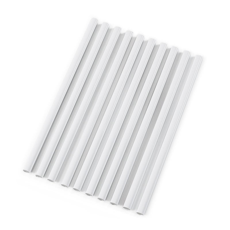 Tilingview 10-Pcs Peel and Stick Tile Edge Trim, 12 Inches Self-Adhesive Tile Edging Decorative Pencil Tile, PVC Molding Tile Trim for Backsplash (White) - Image 2