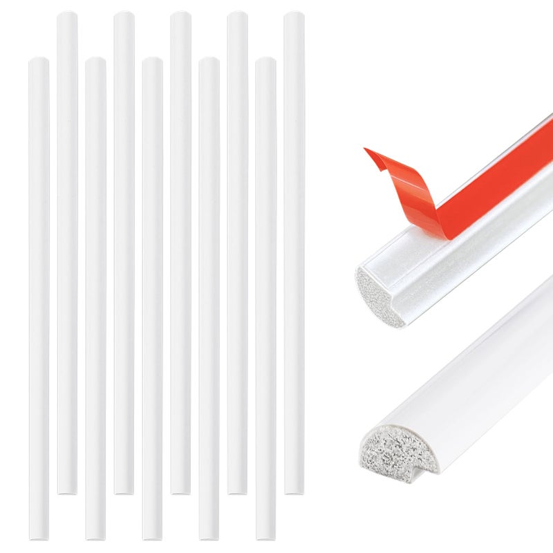 Tilingview 10-Pcs Peel and Stick Tile Edge Trim, 12 Inches Self-Adhesive Tile Edging Decorative Pencil Tile, PVC Molding Tile Trim for Backsplash (White) - Image 1