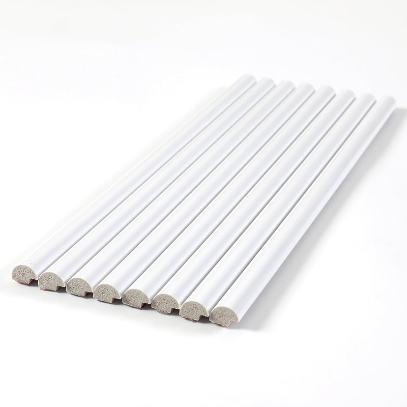 Tilingview 10-Pcs Peel and Stick Tile Edge Trim, 12 Inches Self-Adhesive Tile Edging Decorative Pencil Tile, PVC Molding Tile Trim for Backsplash (White) - Image 3