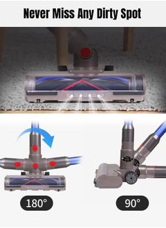 Beauenty Vacuum Cleaner Accessories for Vacuum Cleaner, Hardwood Floor Attachment with LED Headlight, V Shape Turbine Bristle Roller Brush Cleaning Head Replacement  - Image 4