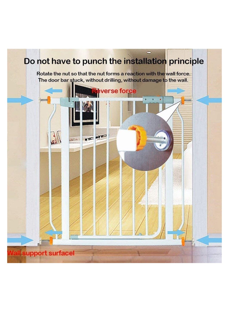 4 Packs Pressure Mounted Baby Gates with M10 Spindle Rods and Bolts Kit for Stairs and Pet Safety Orange  - Image 2