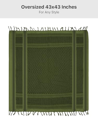 Free Soldier شال فري سولجر عسكري شماغ تكتيكي صحراوي كوفية رأس ورقبة للرجال والنساء (أخضر عسكري) - Image 4