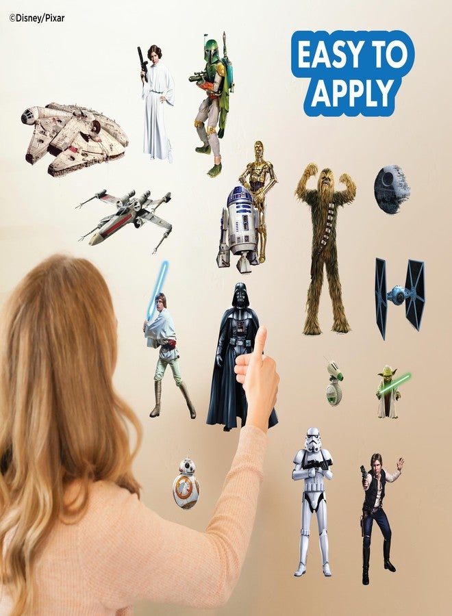 WALL PALZ Star Wars Wall Decals - Set of 17 Removable Vinyl Stickers for Kids Bedroom Playroom Bathroom - Peel and Stick Room Décor - Image 3