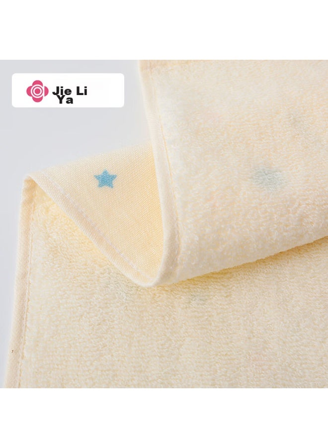 Grace Jieliya Cartoon Print Pure Cotton Class A Baby Face Towel, Bath Towel, One Side Gauze, One Side Terry Cloth, Small Towel, 4 Pieces - Image 3