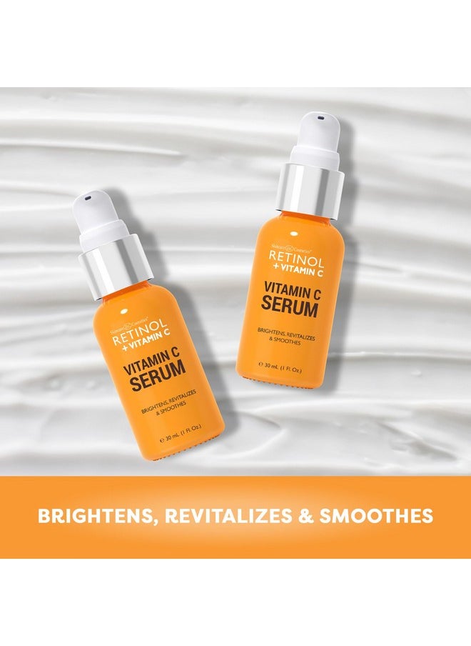 RETINOL Retinol + Vitamin C Face Serum - Anti Aging Facial Serum, Evens Skin Tone, Diminishes Fine Lines and Wrinkles, Sun Damage & Dark Spots, Restores Radiance, Locks In Moisture - 1 FL. Oz  - Image 4
