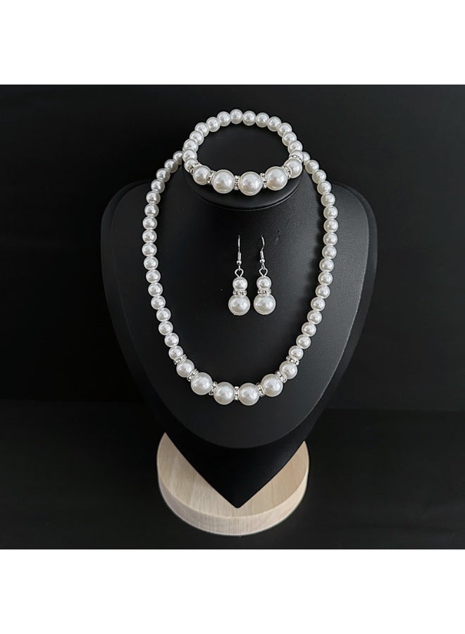 NIBEMINENT European and American Vintage Court Style Emerald Necklace and Earring Set