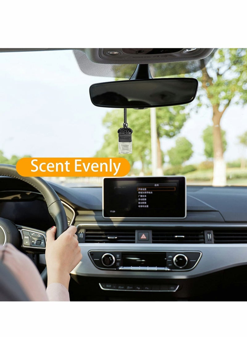 Y&D 4Pcs Car Hanging Type Perfume Empty Glass Bottle Essential Oil Diffuser Air Freshener Gadget Mini Jewelry Pendant 10 ml Black - Image 4