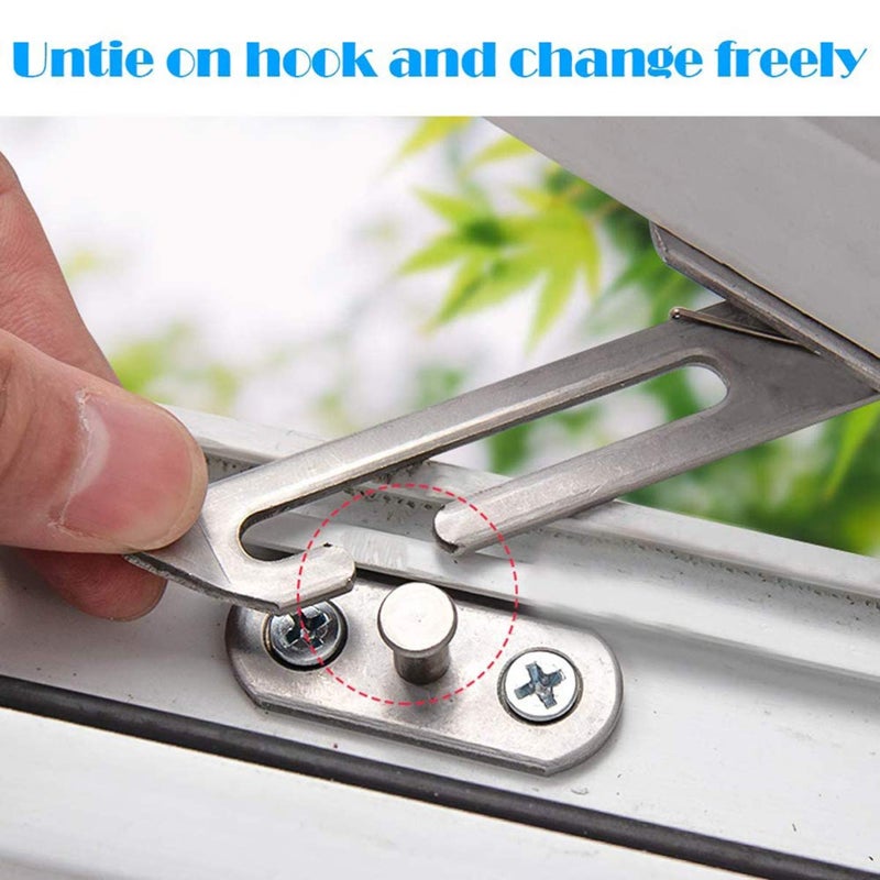 Tehaux Stainless Steel Childproof Window Lock Safety Stoppers For Sliding Doors - Image 1