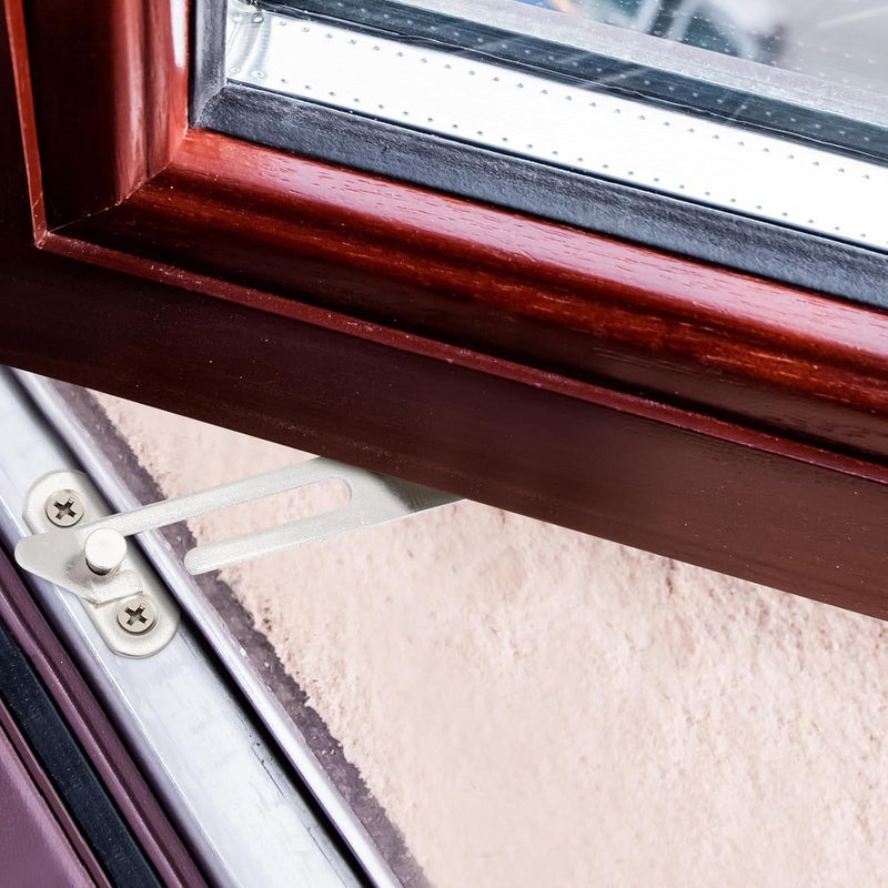 Tehaux Stainless Steel Childproof Window Lock Safety Stoppers For Sliding Doors - Image 3