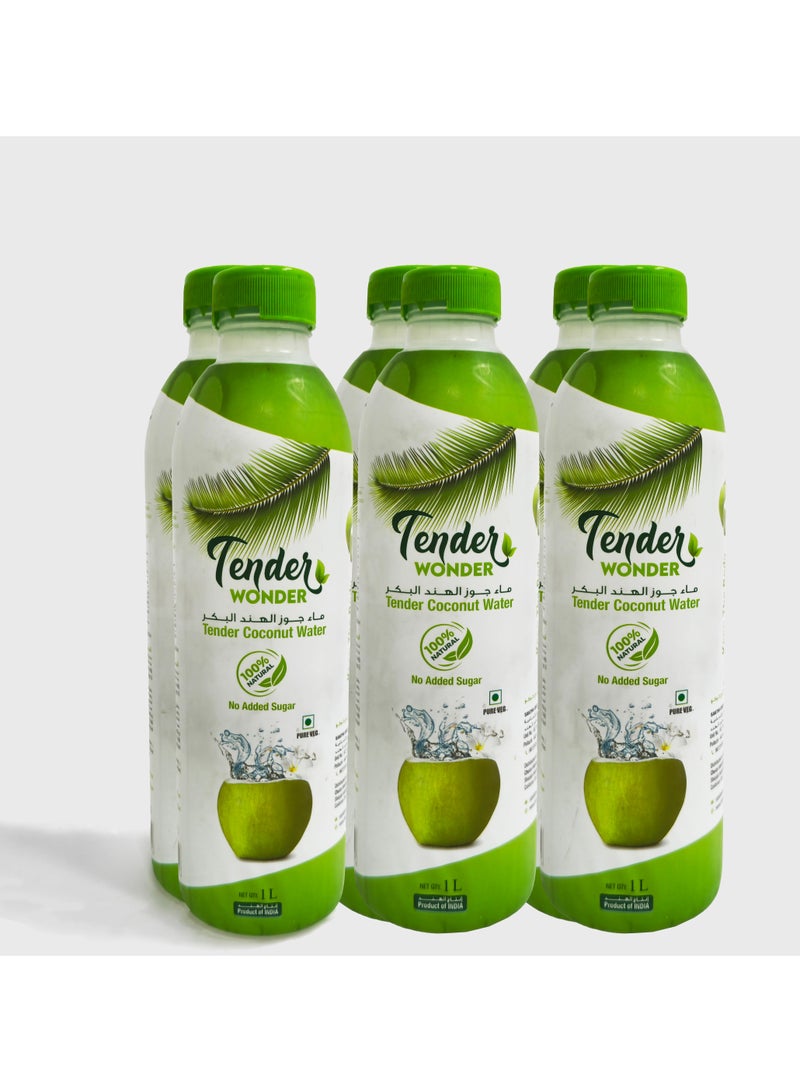 Tender Wonder Tender Wonder Natural Coconut Water 1 Ltr. (Pack of 6) 