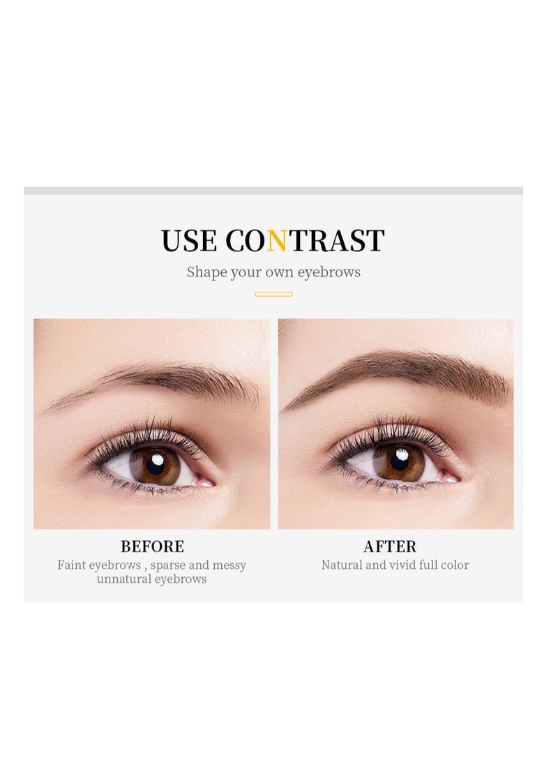QIC - Eyebrow Tattoo Pen Long Lasting 4 Tip Eyebrow Pen Smudgeproof Liquid Eyebrow Pencil Eye Makeup for Women and Girls No.04 Black - Image 1