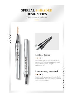 QIC Eyebrow Tattoo Pen Long Lasting 4 Tip Eyebrow Pen Smudgeproof Liquid Eyebrow Pencil Eye Makeup for Women and Girls No.04 Black  - Image 5