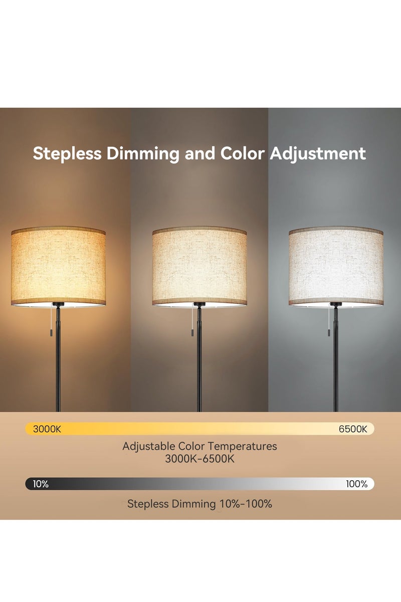 الأمويلات مصباح أرضي تحكم عن بعد إضاءة أرضية قابلة للتعديل تدرج إضاءة بدون درجات تركيب سهل قاعدة ثقيلة لمبة مضمنة أبجورة طويلة لغرفة المعيشة/النوم - Image 3