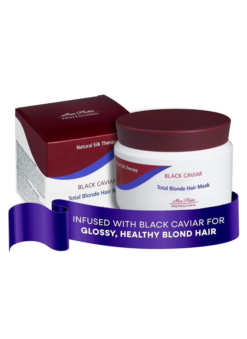 Mon Platin Professional Black Caviar Blonde Hair Mask - Intensive Moisturizing Treatment for blonde, bleached, or Color Treated Hair - Special Antistatic Formula,SLS/Salt Free 500ML 