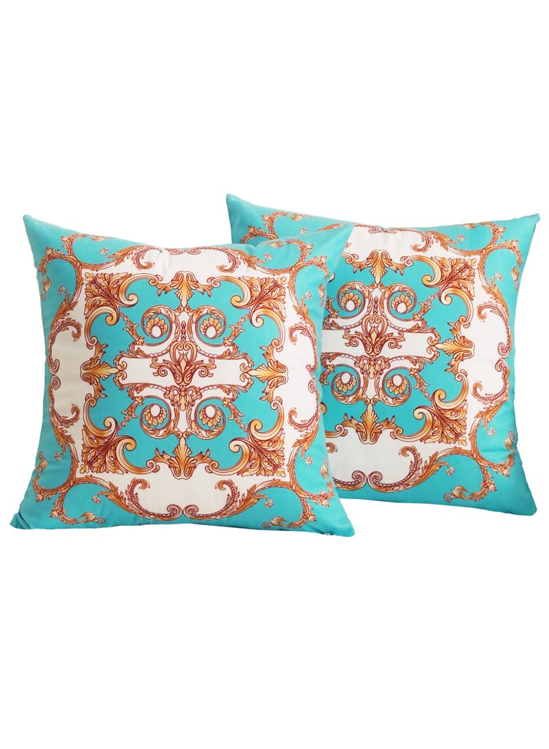 Luxury Velvet Cushion Covers Set of 2, 45x45 cm Throw Pillow Cover, Classic Retro Geometric Abstract Decorative Couch Pillow Case, For Living Room Sofa Car Couch Pillowcases（Double sided pattern） - Image 1