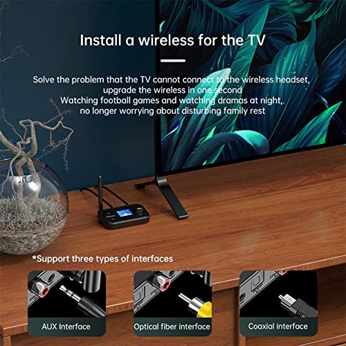 ETZIN 2 in 1 LCD Display V5.3 Bluetooth Transmitter Receiver, Audio Adapter with Aux, Optical, Dual Link Support for TV, Home Stereo, PC, Headphones, Speakers (EPL-1182WA) - Image 3