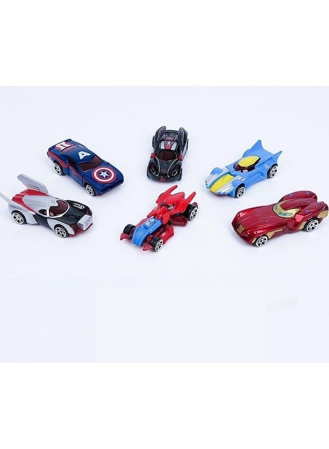 PLUSPOINT Diecast Metal Super Hero Toy Car Set Toy Vehicles Cars Set Alloy Push N Go Vehicles, Mini Racing Cars for Toddlers, Girls and Boys Kids Play Set - Image 2