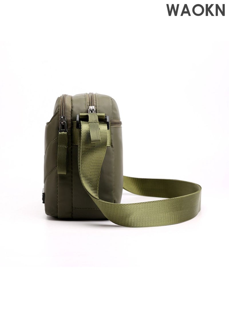 WAOKN Messenger Bag Small Crossbody Bags , Shoulder Bag for Men or Women  , Sling Bag Travel Bag for Work Business Satchel Bags Purse , waterproof and wear-resistant , lightweight and portable , unisex , (green) . - Image 3