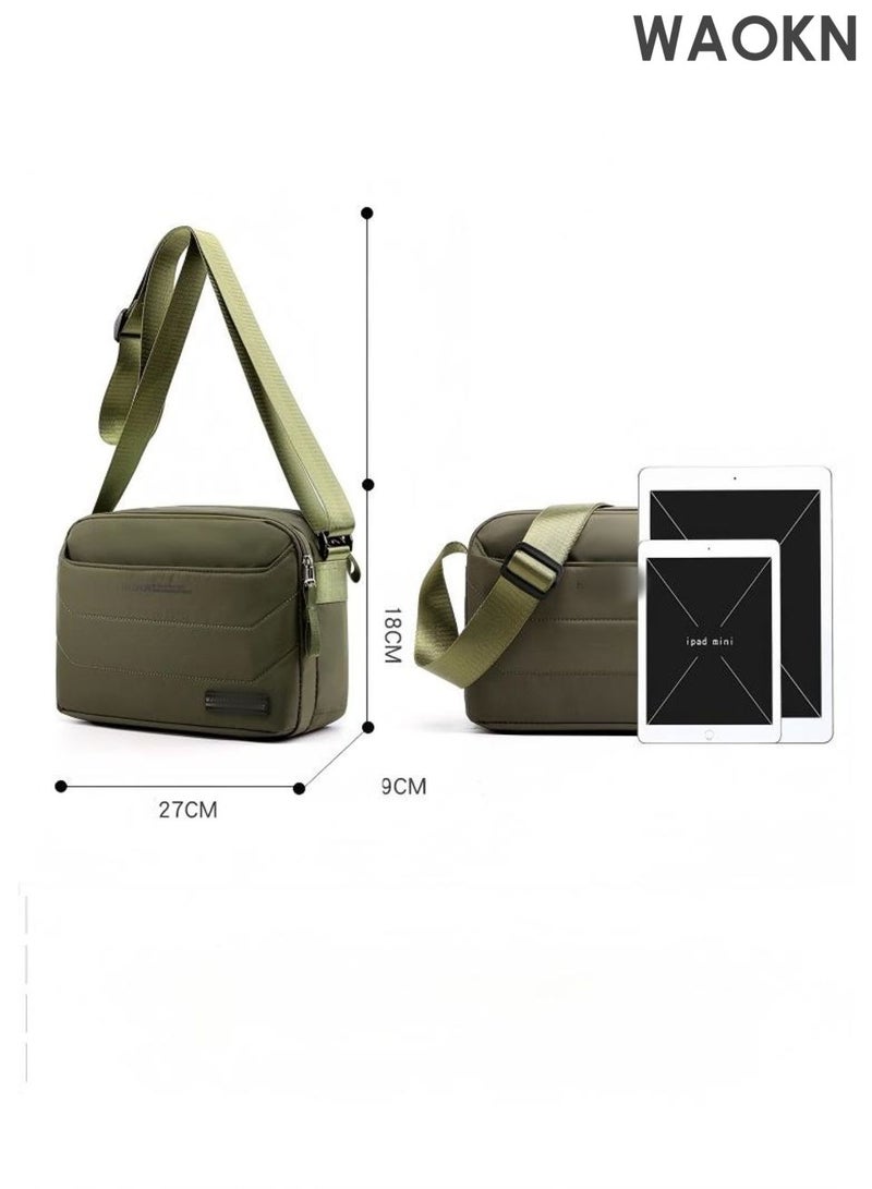 WAOKN Messenger Bag Small Crossbody Bags , Shoulder Bag for Men or Women  , Sling Bag Travel Bag for Work Business Satchel Bags Purse , waterproof and wear-resistant , lightweight and portable , unisex , (green) . - Image 2