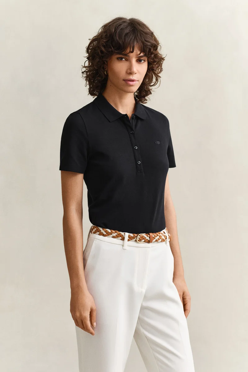 غانت Slim Shield Short sleeve Pique Polo
