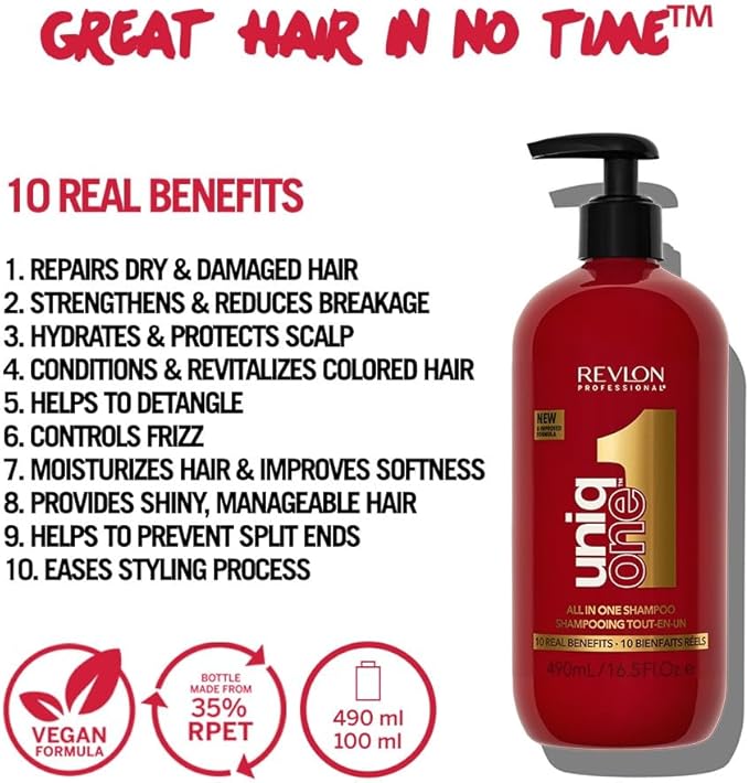Revlon Professional شامبو ريفلون المحترف يونيك وان لجميع أنواع الشعر 490 مل - Image 2