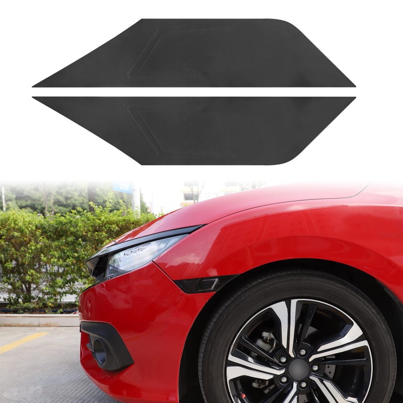 TOMALL Vinyl Film Compatible with Honda Civic Sedan Coupe Hatchback 20162021 Side Marker Fender Turn Signal Lights Tint Self Adhesive Decals Car Vinyl Smoke Stickers Black