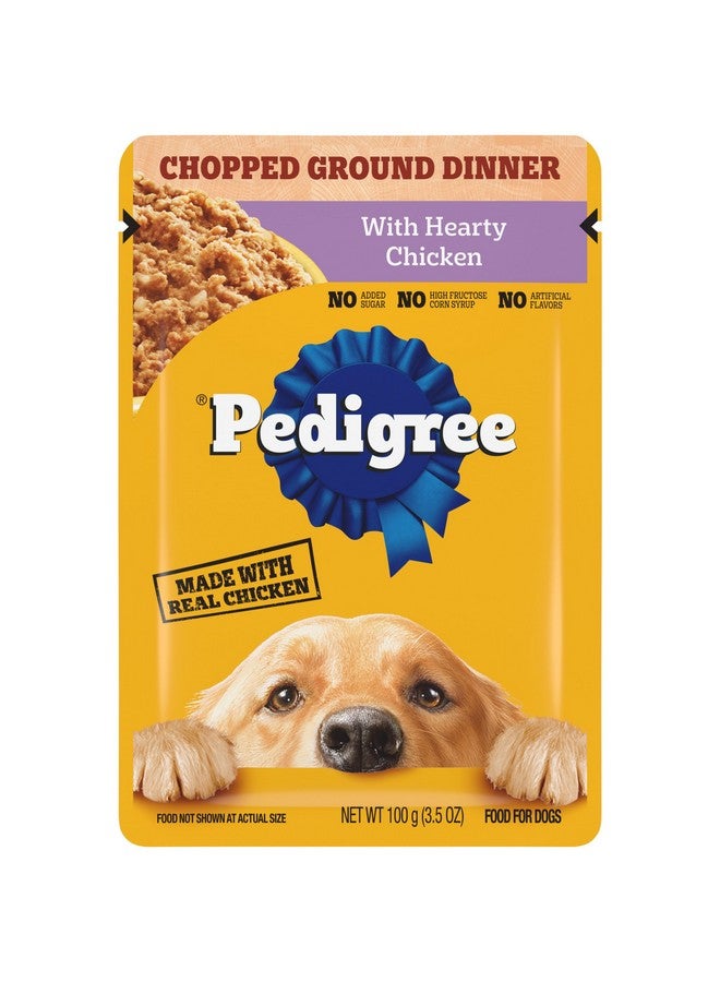 بيديجري طعام الكلاب الرطب الناعم المفروم من بيدجري مع الدجاج الدسم، عبوة من 16 كيسًا، 3.5 أونصة - Image 1