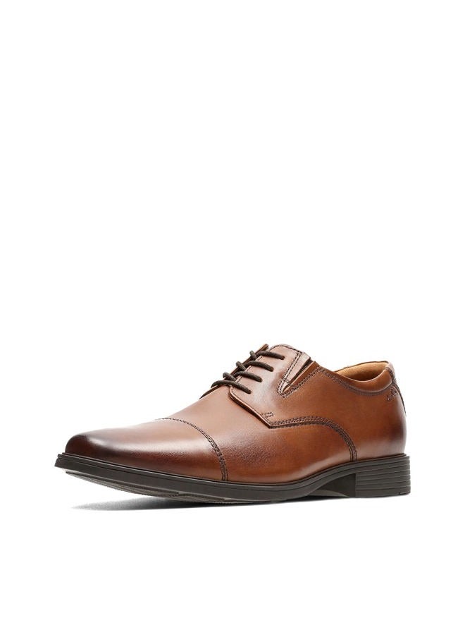 clarks Men's Tilden Cap Derbys, Dark Tan Leather, 40 EU Wide - Image 1