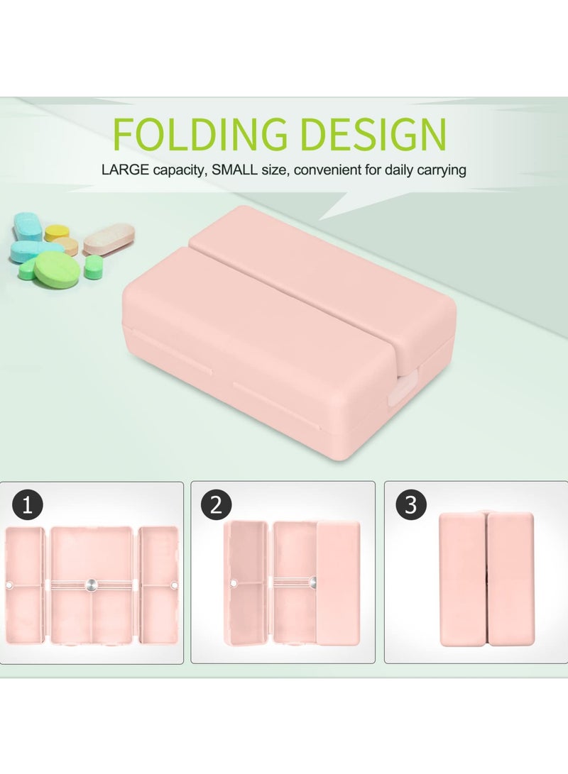 SYOSI 2 Pcs Pill Organizers, Portable Daily Pill Organizer Box 7 Compartments Travel Pill Case Pocket Pill Box for Vitamins, Cod Liver Oil, Supplements and Medication (Pink) - Image 3