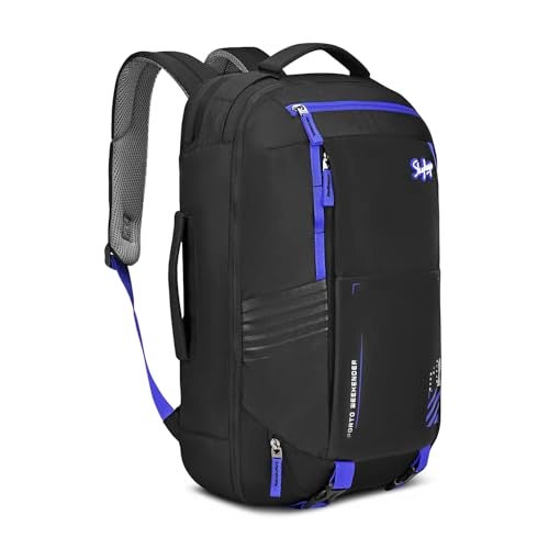 SKYBAGS Porto Weekender Backpack | 40 Litre | Durable Fabric| Upto 17 inch Laptop Portection| 02 Compartment | Shoe Pocket |Multiple pocket | Office Casual & Outdoor Unisex| Black - Image 3