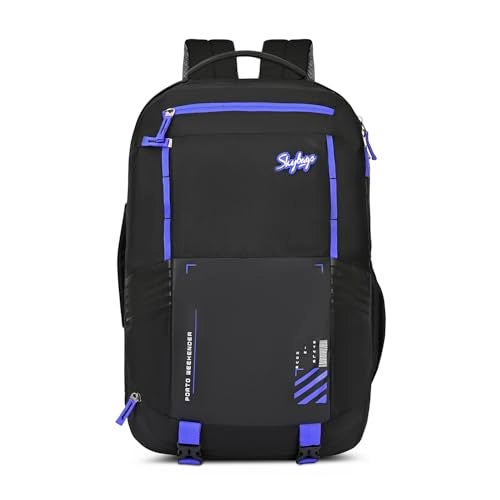 SKYBAGS Porto Weekender Backpack | 40 Litre | Durable Fabric| Upto 17 inch Laptop Portection| 02 Compartment | Shoe Pocket |Multiple pocket | Office Casual & Outdoor Unisex| Black - Image 1