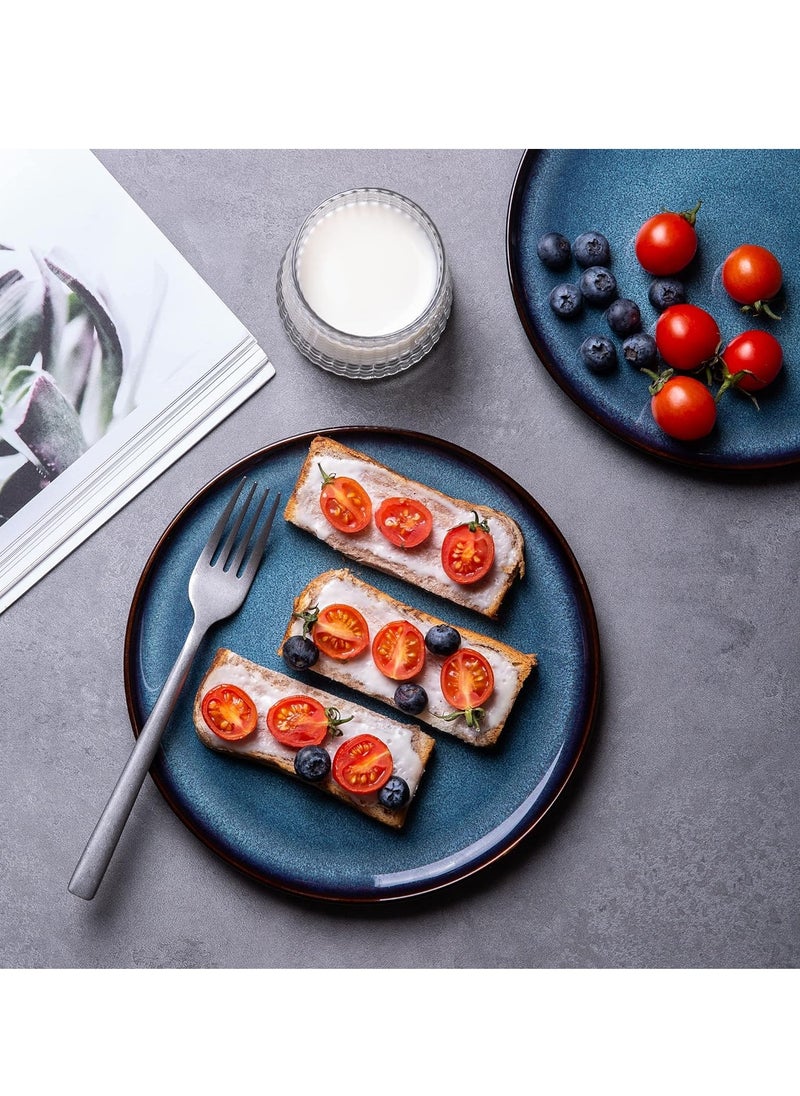Y&D Kiln Ceramic Elliptical Plate Vegetable Plate Seafood Shallow Bowl Modern Porcelain Dinnerware for Kitchen Large Wide Bowls/Plates for Serving Dinner Salad etc Blue 8.2 Inch 20 CM  - Image 1