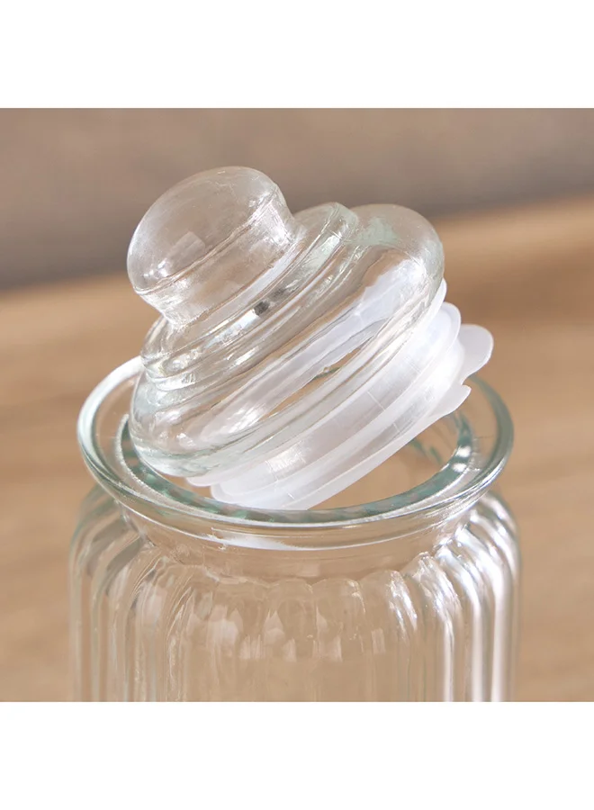Home Box Essential Glass Ribbed Jar 300 ml