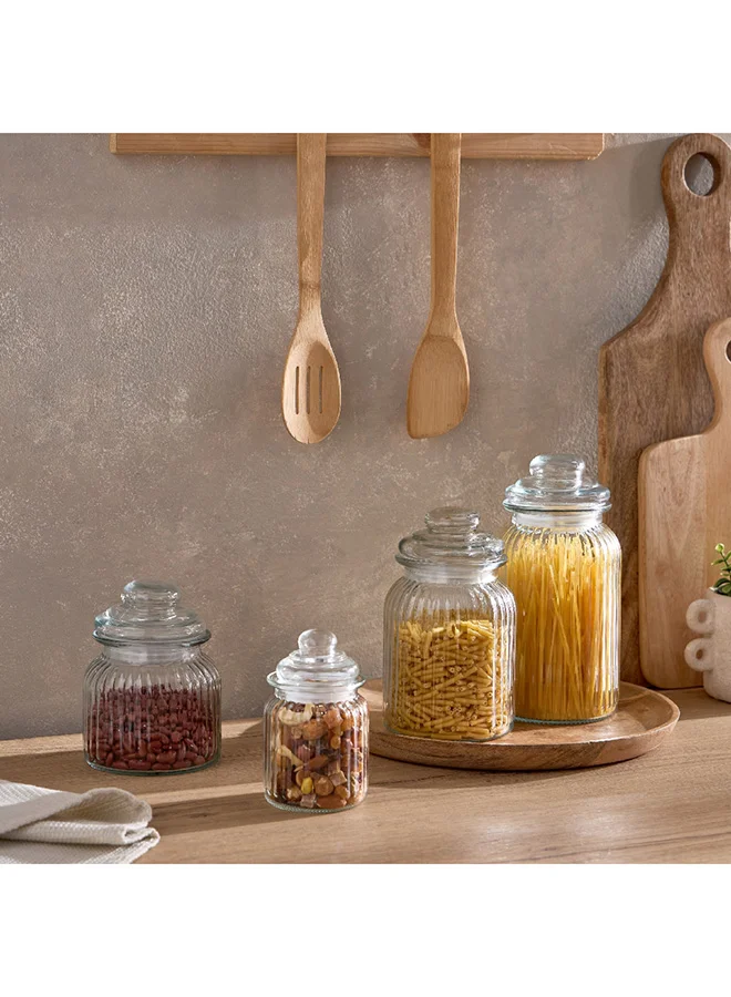 Home Box Essential Glass Ribbed Jar 300 ml