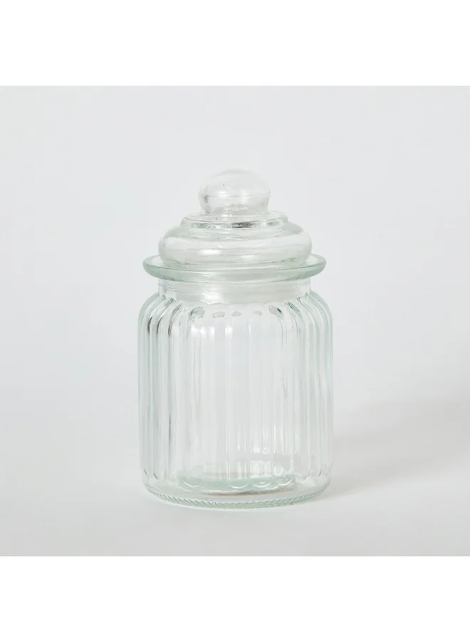 Home Box Essential Glass Ribbed Jar 300 ml