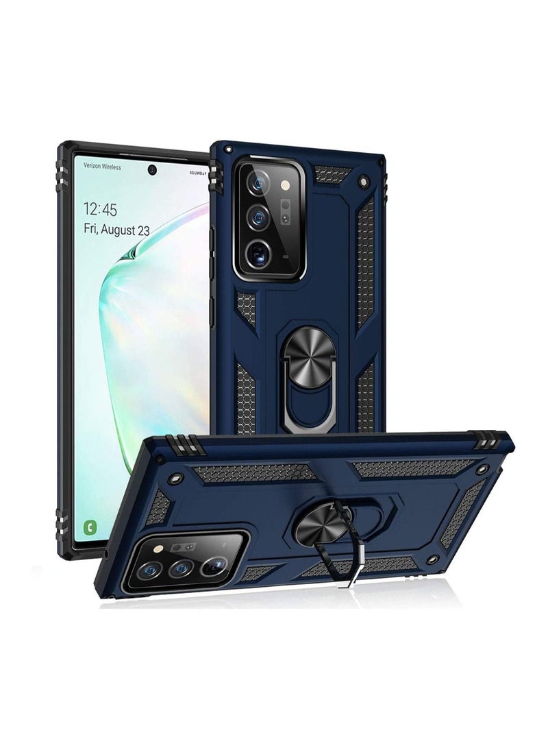 SYOSI Note 20 Ultra Case, Case for Samsung Note 20 Ultra, Military Grade Protective Cases Cover with Ring Car Mount Kickstand for Samsung Galaxy Note 20 Ultra, Car Ring Bracket Anti-fall Cover (Blue)  - Image 1