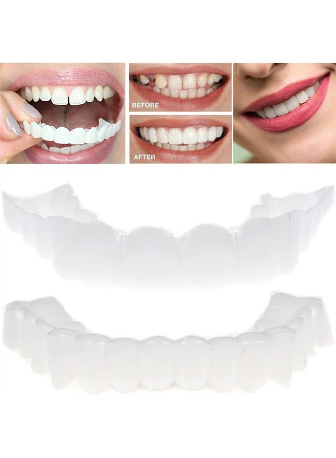 Crazylife Instant Perfect Smile Comfort Fit Flex Teeth Veneers Denture for Top and Bottom Teeth to Make White Tooth Beautiful Neat - Image 2