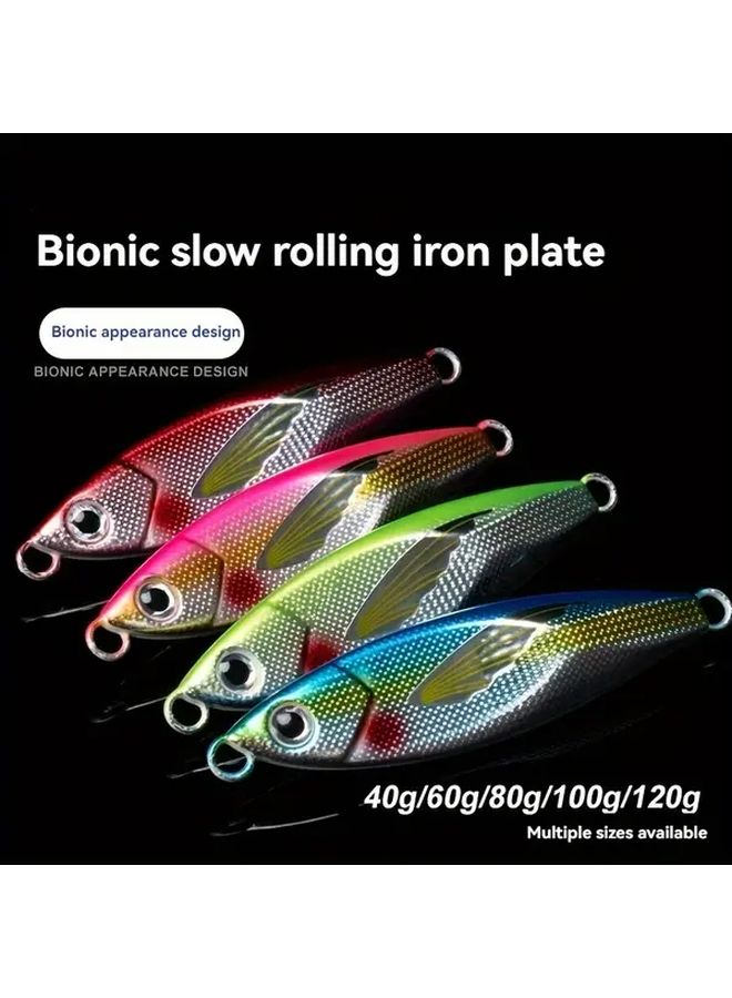 Pink 60g Asymmetrical Night Glow UV Deep Sea Fishing Lure Lead Bait For Long Casting - Image 1