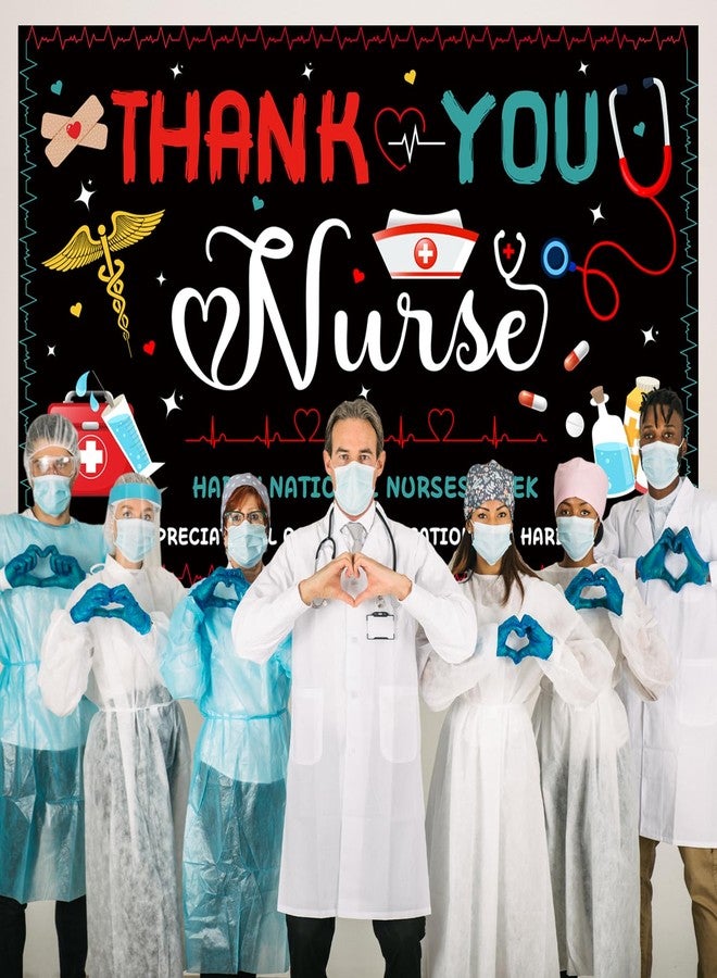 NUTTYBASH Thank You Nurses Week Banner, Nurses Appreciation Week Banner Party Decorations, Internation Nurses Week Banner Backdrop for Home Office Decor - Image 5