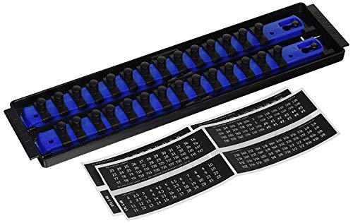 Ernst Manufacturing 8496 Socket Boss 2Rail 38InchDrive Socket Organizer 13Inch Blue Made in USA - Image 1