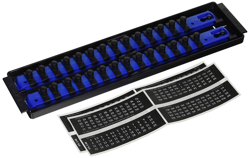 Ernst Manufacturing 8496 Socket Boss 2Rail 38InchDrive Socket Organizer 13Inch Blue Made in USA - Image 2