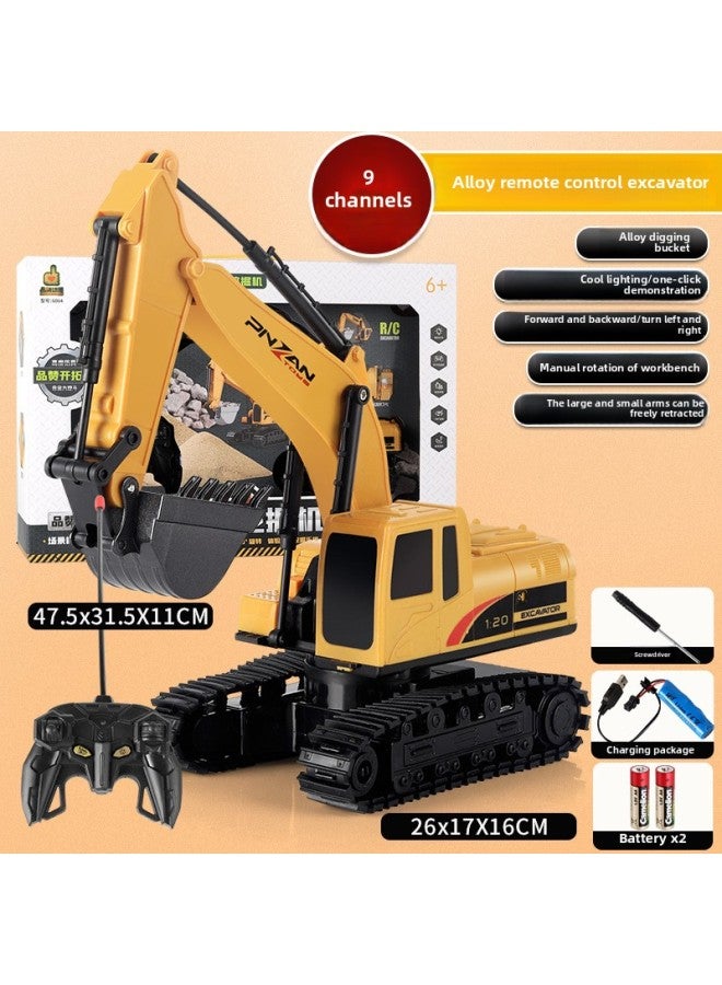 Shake Sound Explosions Remote Control Car Drift Climbing Off-road Vehicle Night Market Stall Supply Children's Toys Gift Box-Color:1:20 Six-way Alloy Excavator (random Color) 6064 - Image 1