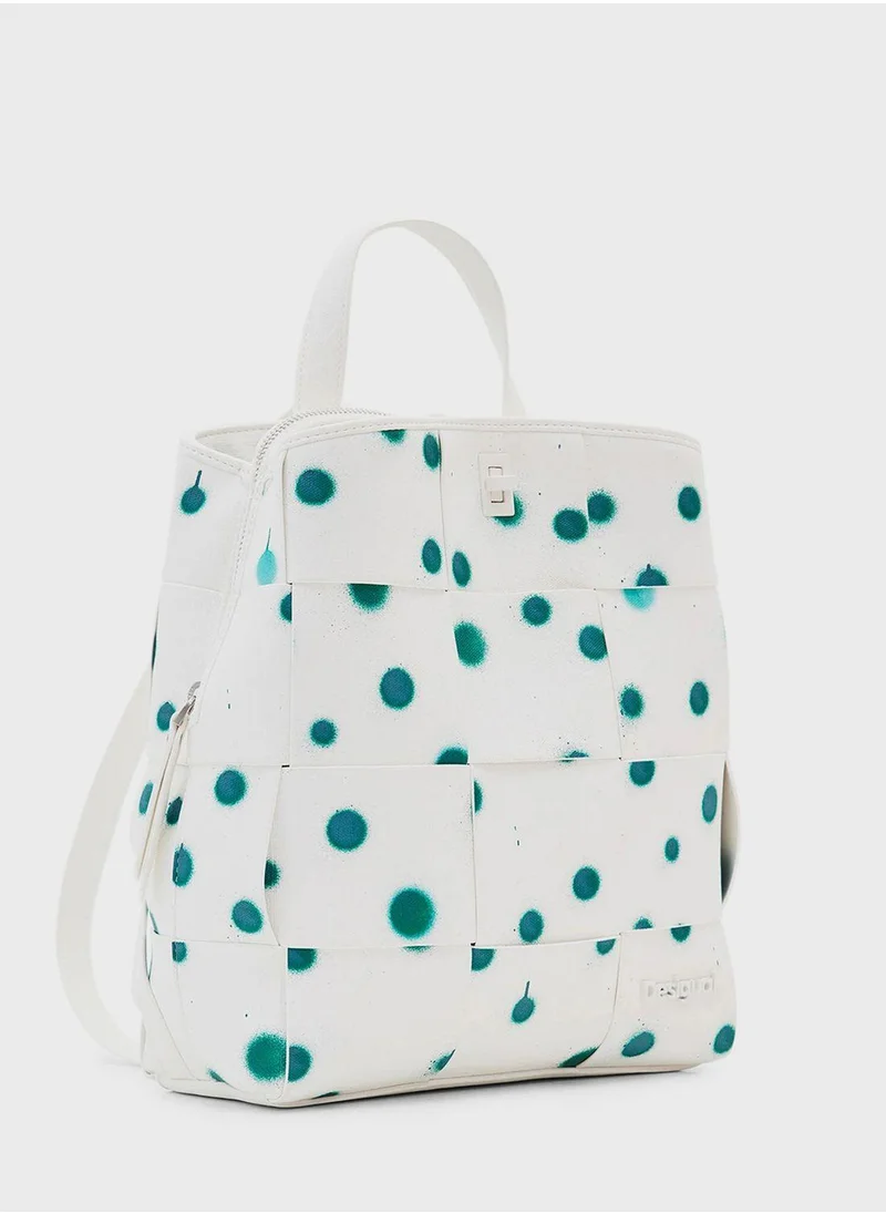 DESIGUAL Logo Detailed Top Handle Backpack